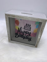 Geschenk, Geburtstag, Geldgeschenk, “Happy Birthday”, Spardose, Schenken