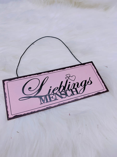 Deko, Schild, Lieblingsmensch, Rosa, Geschenk, Blechschild