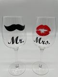 1 Paar, Mr und Mrs, Glas, Pärchenglas, Wedding, Geschenk, Hochzeitstag