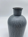 Dekoration, Dekovase, Vase, grau, Blumenvase, Flasche, vintage, Boho, handbemalt, Tischdekoration, Keramik, V2