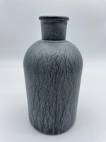 Dekoration, Dekovase, Vase, grau, Blumenvase, Flasche, vintage, Boho, handbemalt, Tischdekoration, Keramik, V2