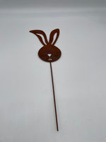 Dekofigur, Hase, Hasenkopf, Roststecker, Rost, Garten, Dekoration, Osterdekoration, Ostern, (H/B) 52x18cm