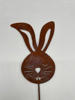 Dekofigur, Hase, Hasenkopf, Roststecker, Rost, Garten, Dekoration, Osterdekoration, Ostern, (H/B) 52x18cm