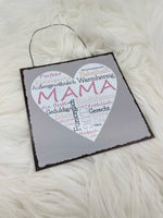 Deko, Schild, Mama, Grau, Geschenk, Muttertag, Blechschild