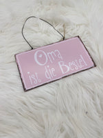 Deko, Schild, Oma, Rosa, Geschenk, Muttertag, Blechschild