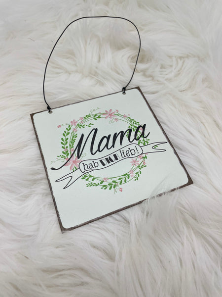 Deko, Schild, Mama, Vintage, Geschenk, Muttertag, Blechschild