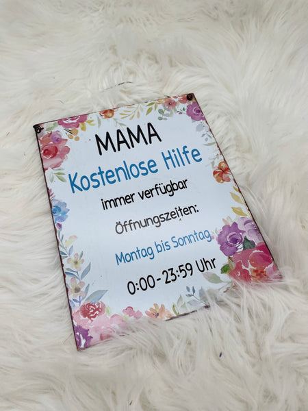 Deko, Schild, Mama, Bunt, Geschenk, Muttertag, Blechschild