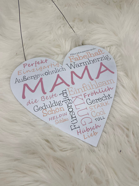 Deko, Schild, Mama, Herz, Geschenk, Muttertag, Blechschild